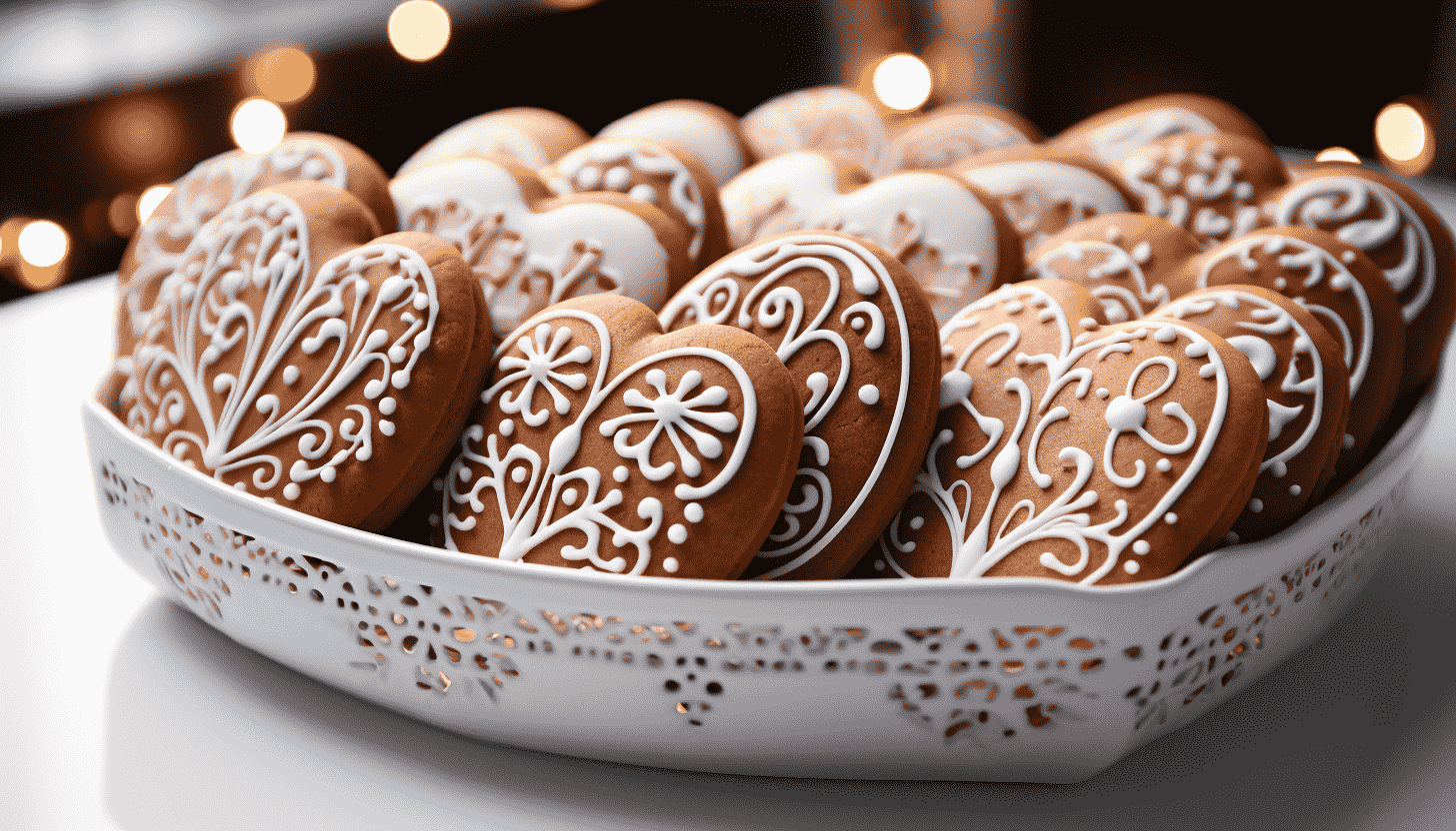 heart-shaped cookies, festive baked goods, holiday treats, cookie PNG, sweet desserts, Christmas baking, decorative sweets, festive cookies