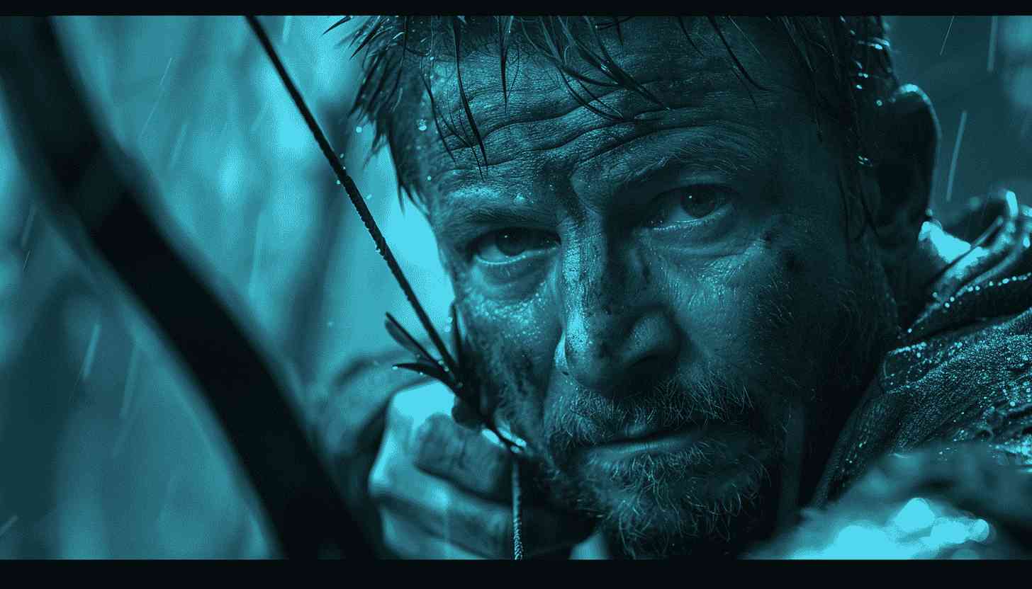 Man with Bow and Arrow in Rain