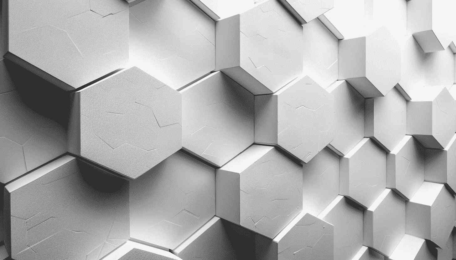 Abstract Hexagonal Pattern White 3D Geometric Wall