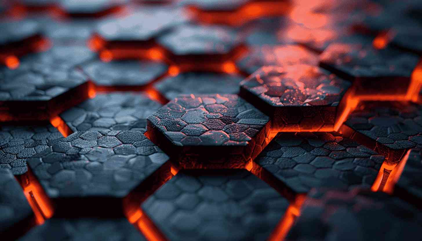 Abstract Hexagon Pattern with Glowing Edges