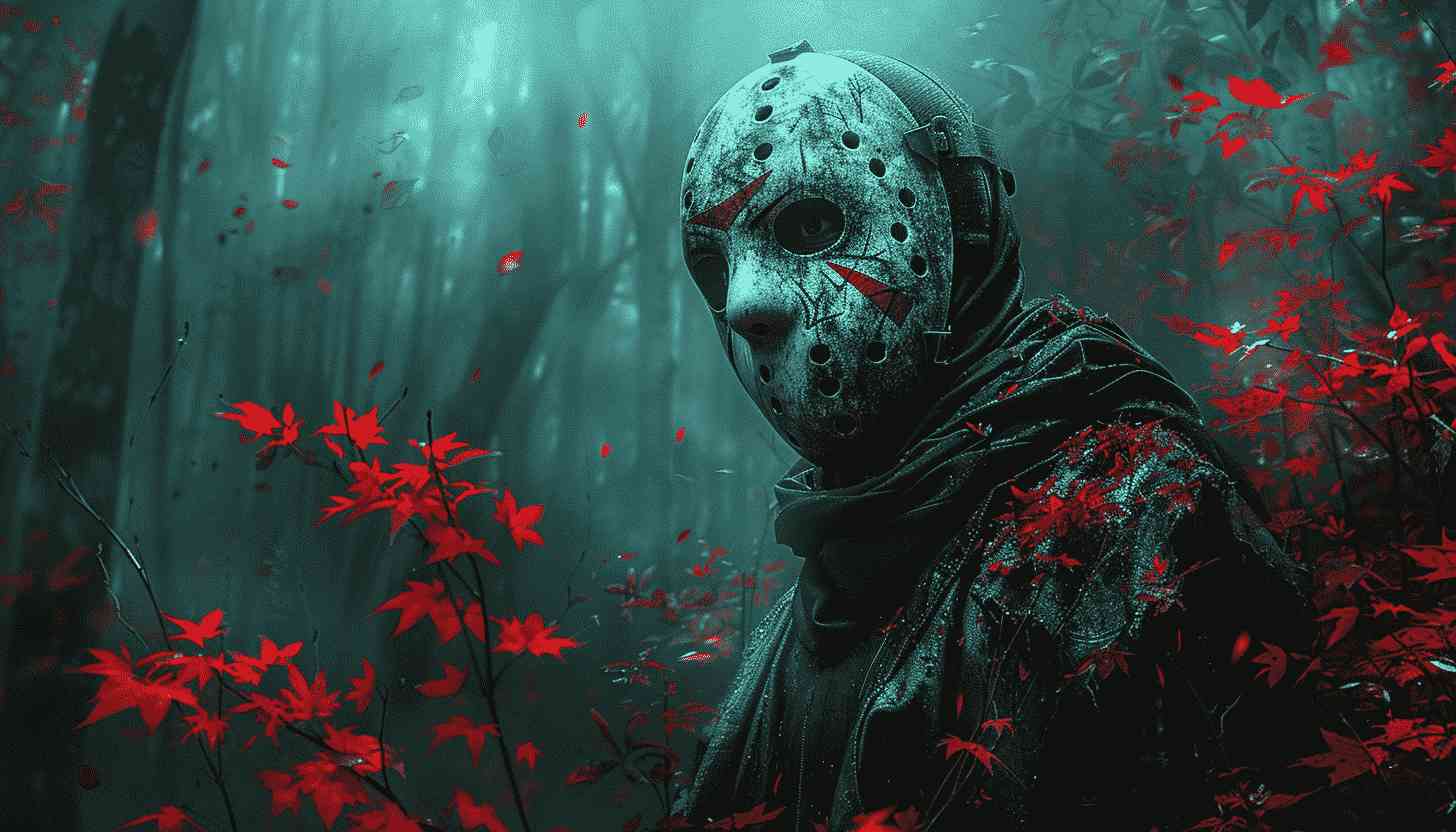 Masked Figure in a Foggy Forest