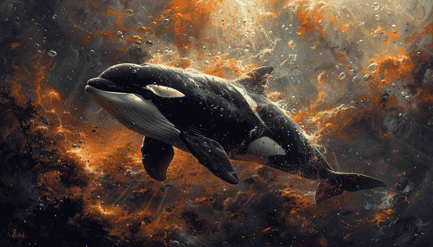 Orca Whale Swimming Through Cosmic Dust