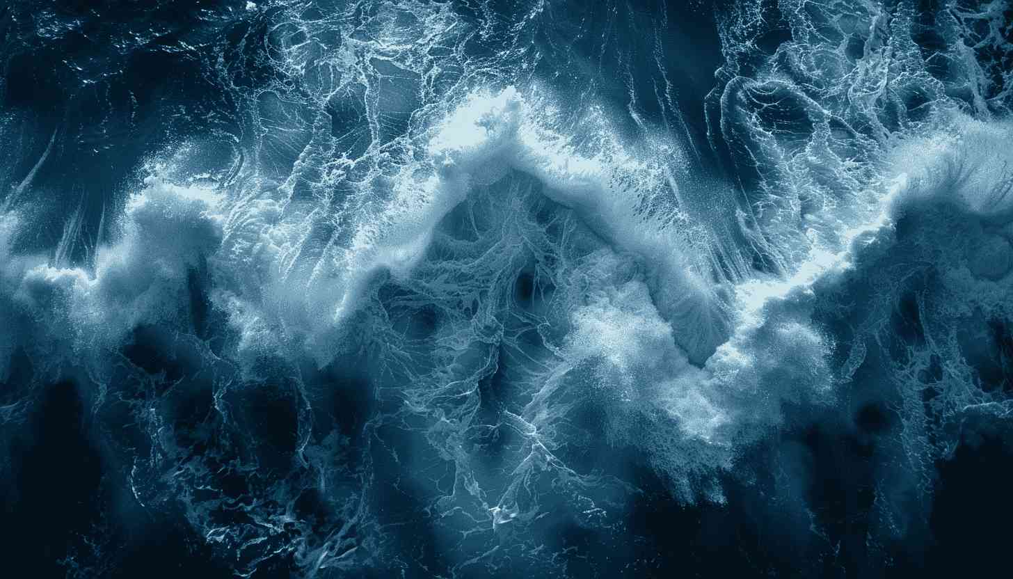 Ocean Waves Crashing Aerial View Abstract