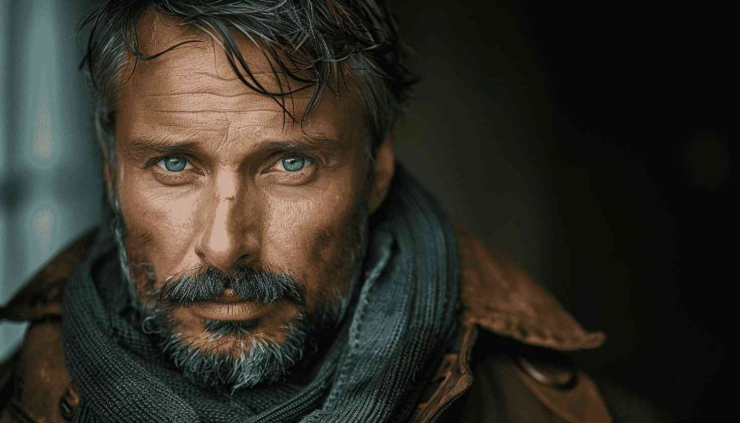 Close-up Portrait of a Man with Blue Eyes