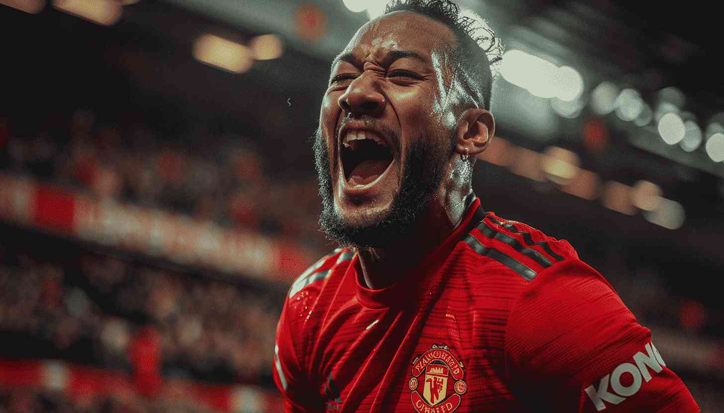 Manchester United Football Player Celebrates Goal
