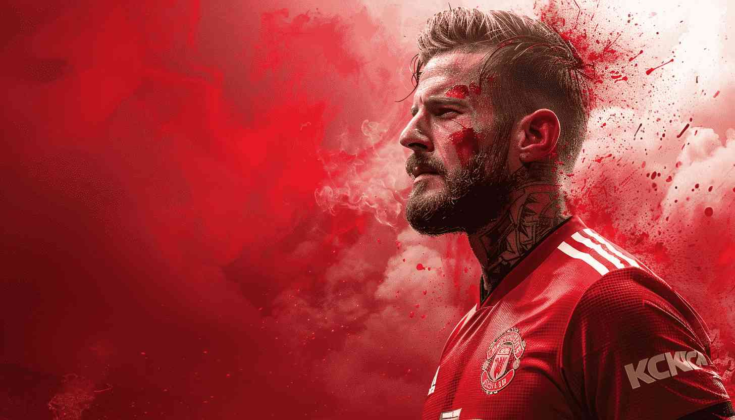 Manchester United Football Player Red Smoke Portrait