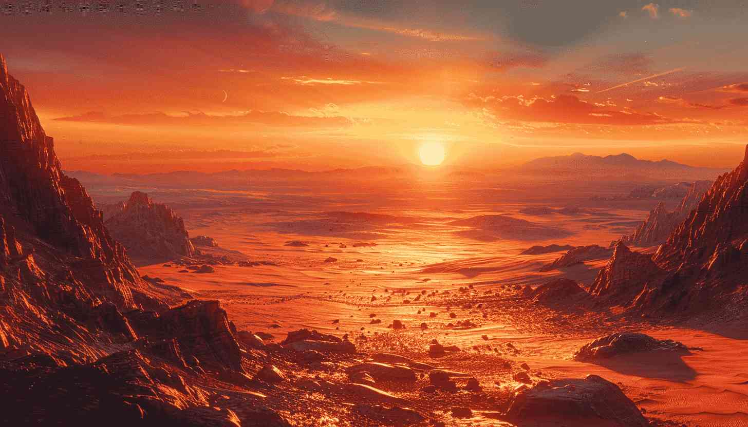 Stunning Sunset Over Martian Landscape