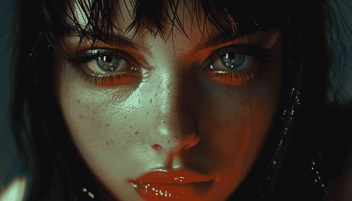 Close Up Portrait of Woman with Wet Eyes