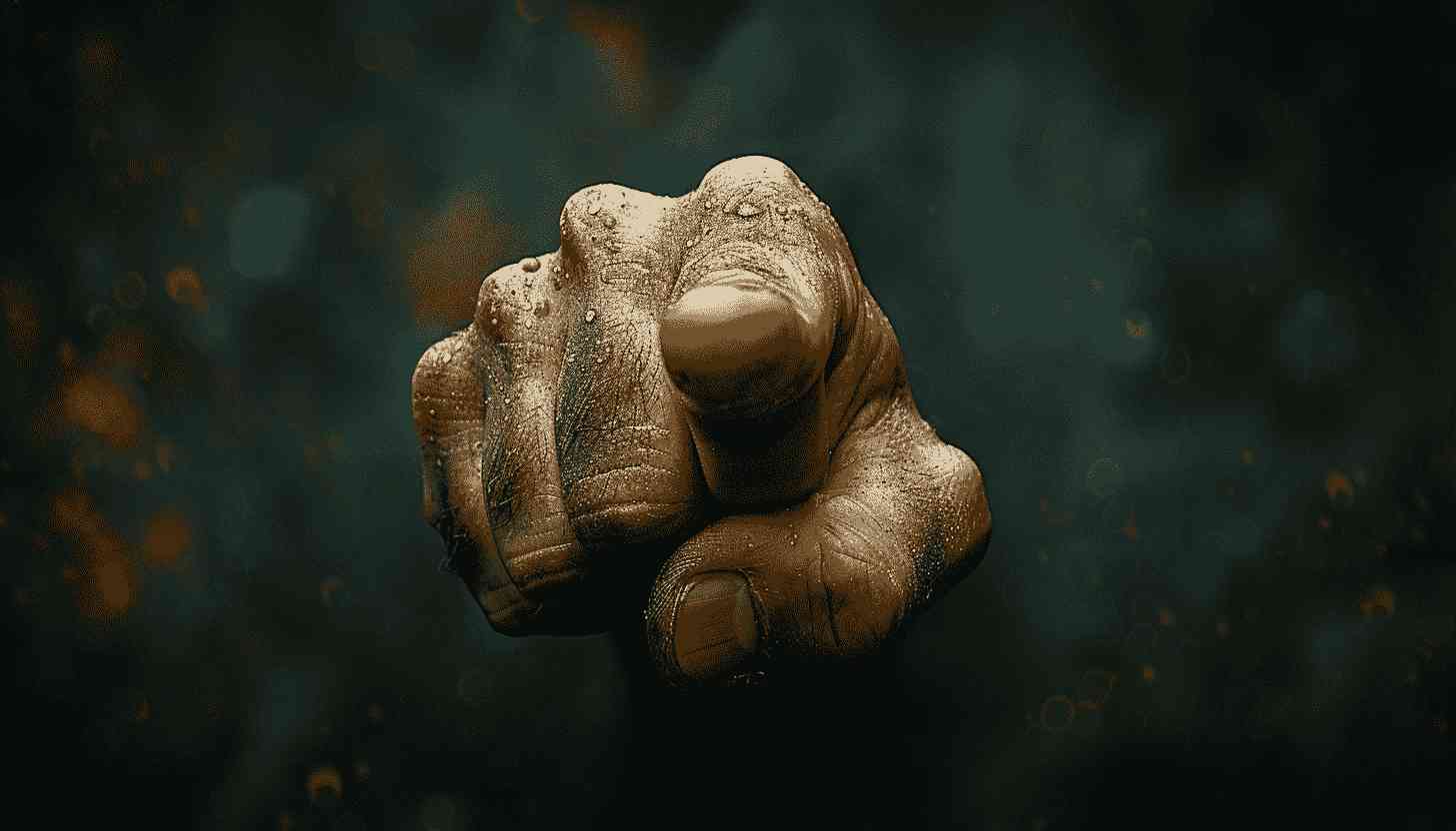 Close-Up Hand Gesture Pointing Accusatory Forefinger