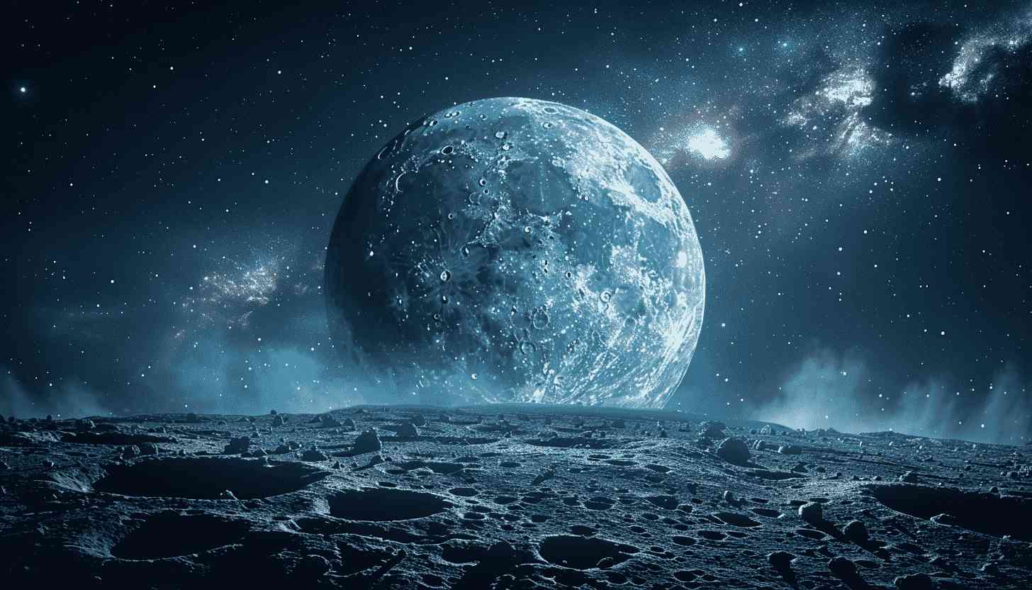 Celestial Landscape: Moonlit Cratered Surface