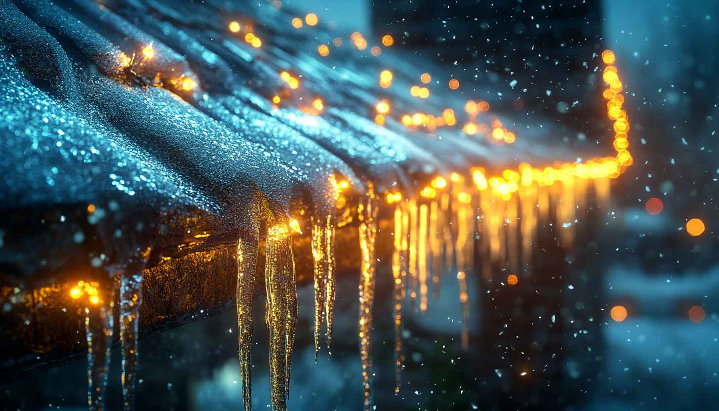 Icicles and Lights Winter Wonderland 4K Laptop Wallpaper
