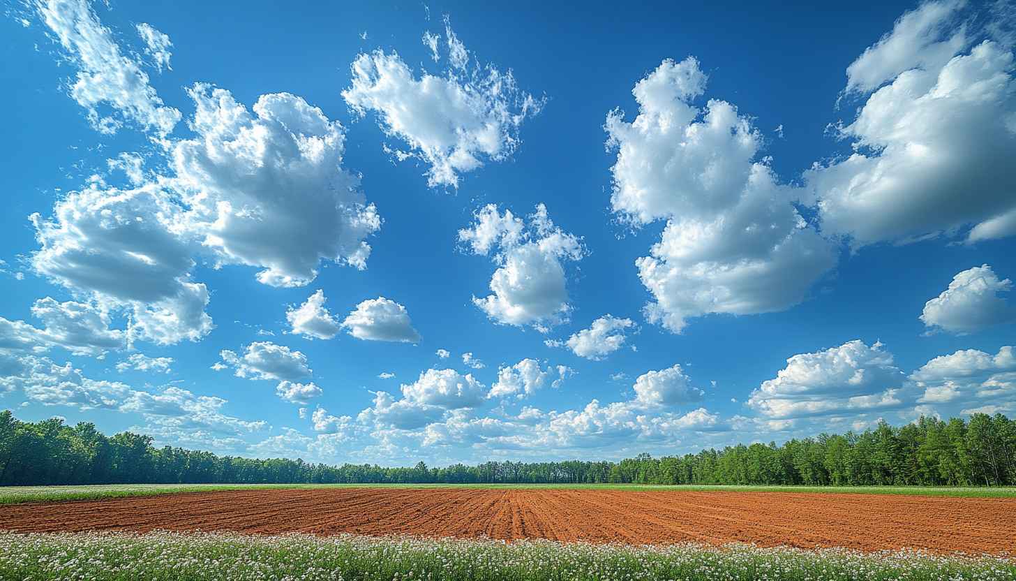 Stunning Blue Sky, Fluffy Clouds Desktop Wallpaper Background
