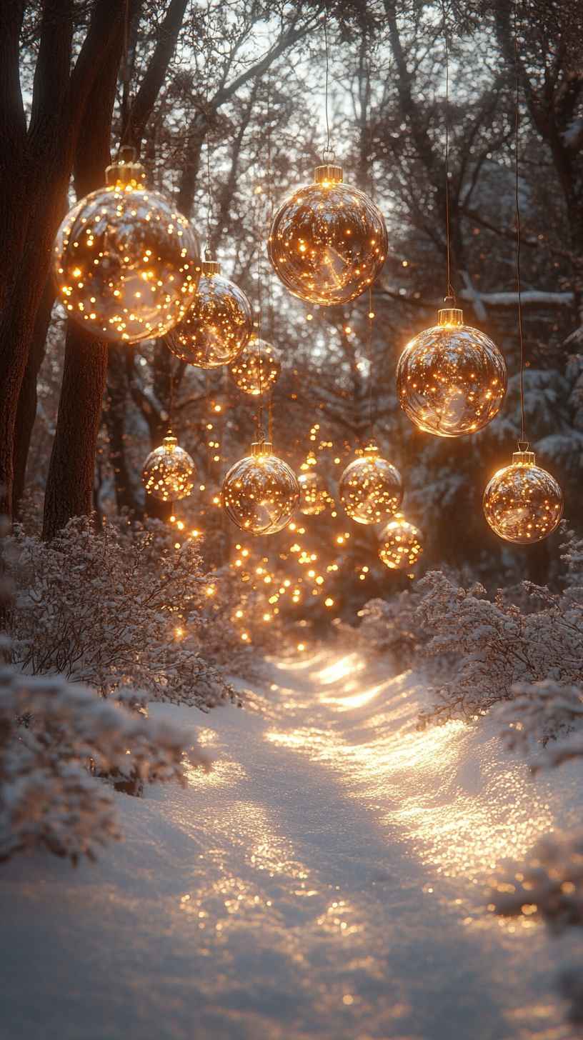 8K Winter Wonderland: Magical Christmas Mobile Phone Wallpaper