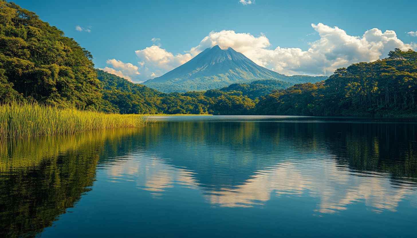 Arenal Volcano Wallpaper: Lake and Mountain Scenery Image