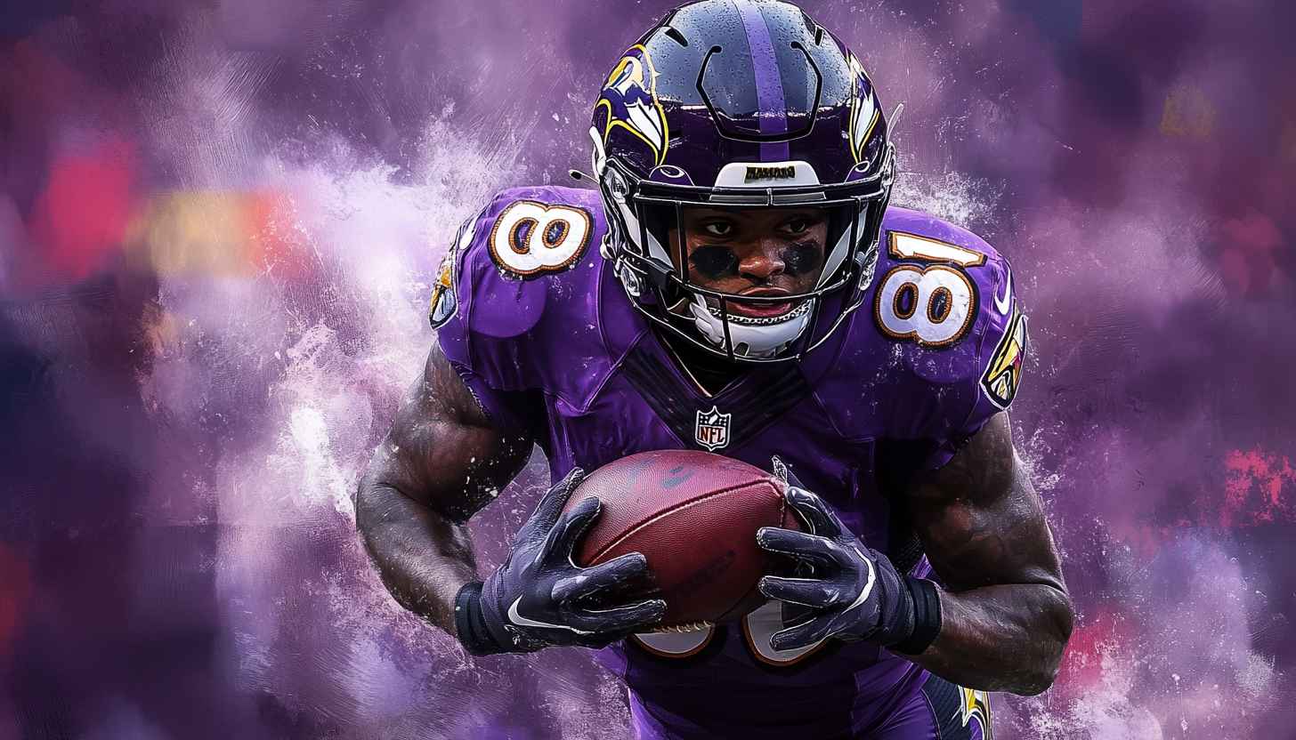 Lamar Jackson Wallpaper: Baltimore Ravens Football Player Art