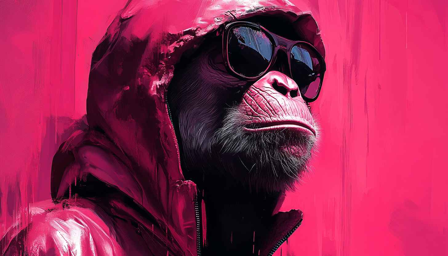 Cool Ape Wallpaper - Monkey with Hoodie and Sunglasses
