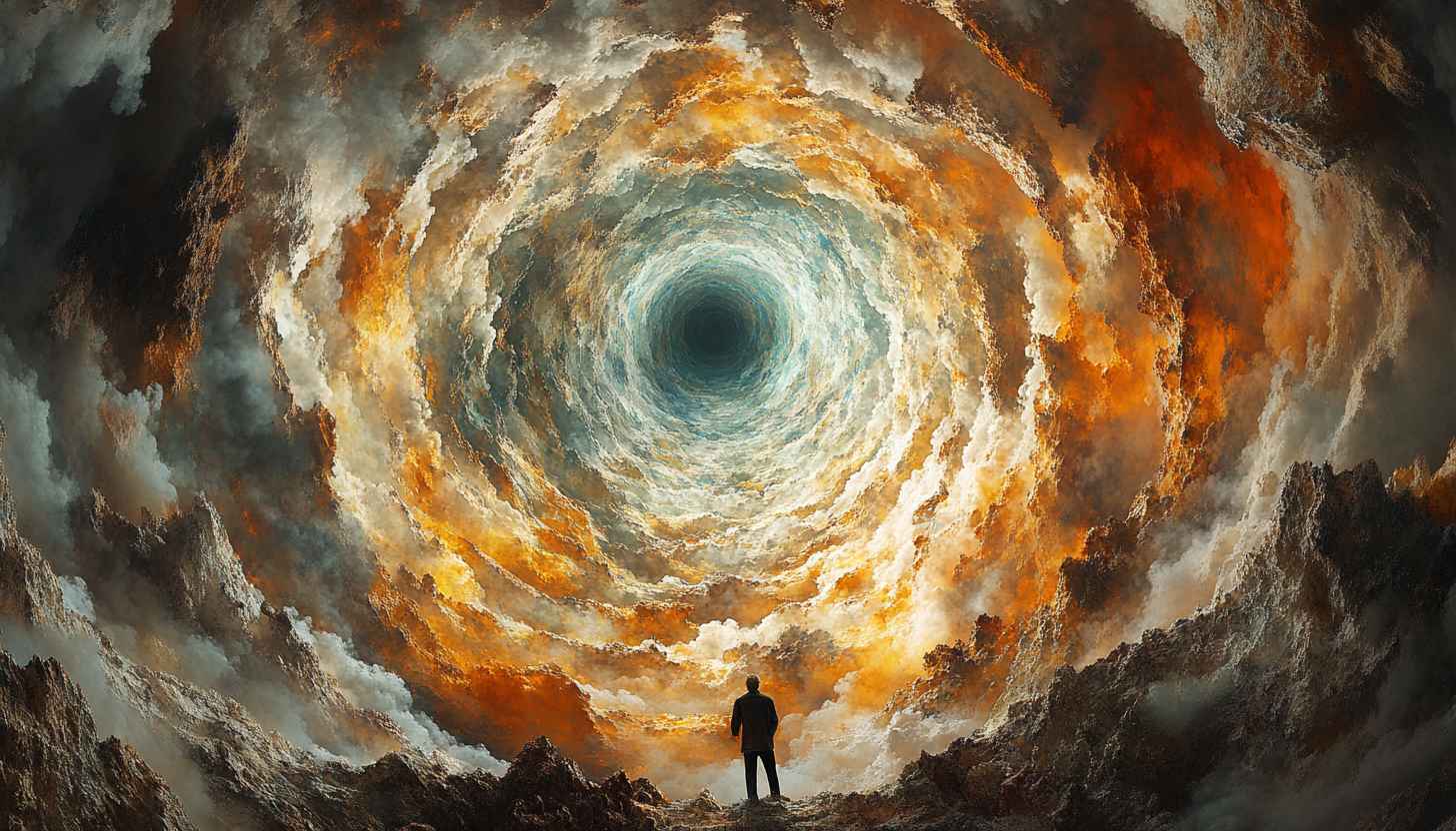 Abstract Vortex Wallpaper, Surreal Cloudscape, Fantasy Tunnel Art