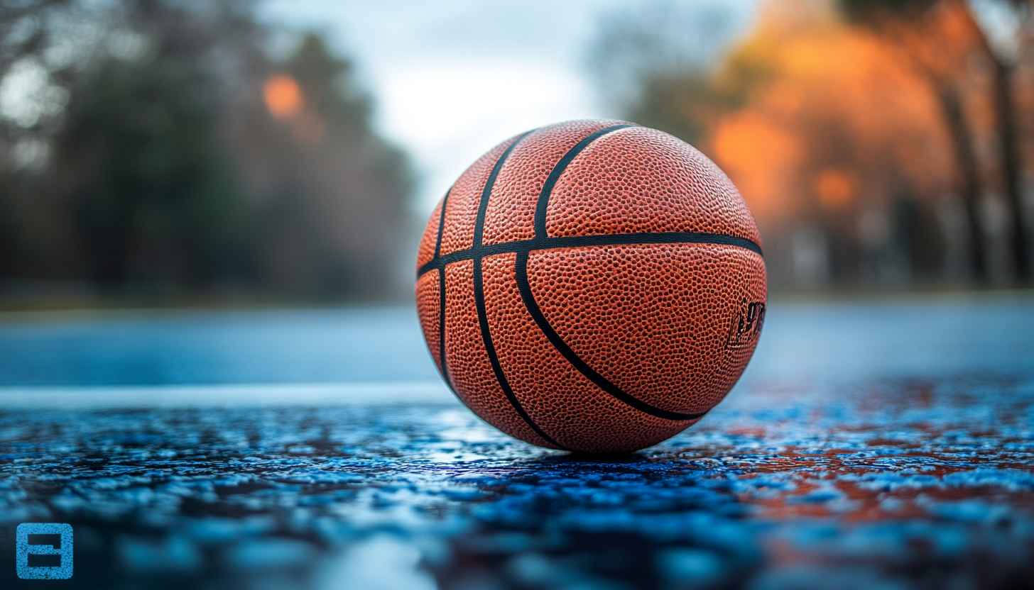 Basketball Wallpaper: Wet Court, Outdoor Game, Sports Theme, Ball