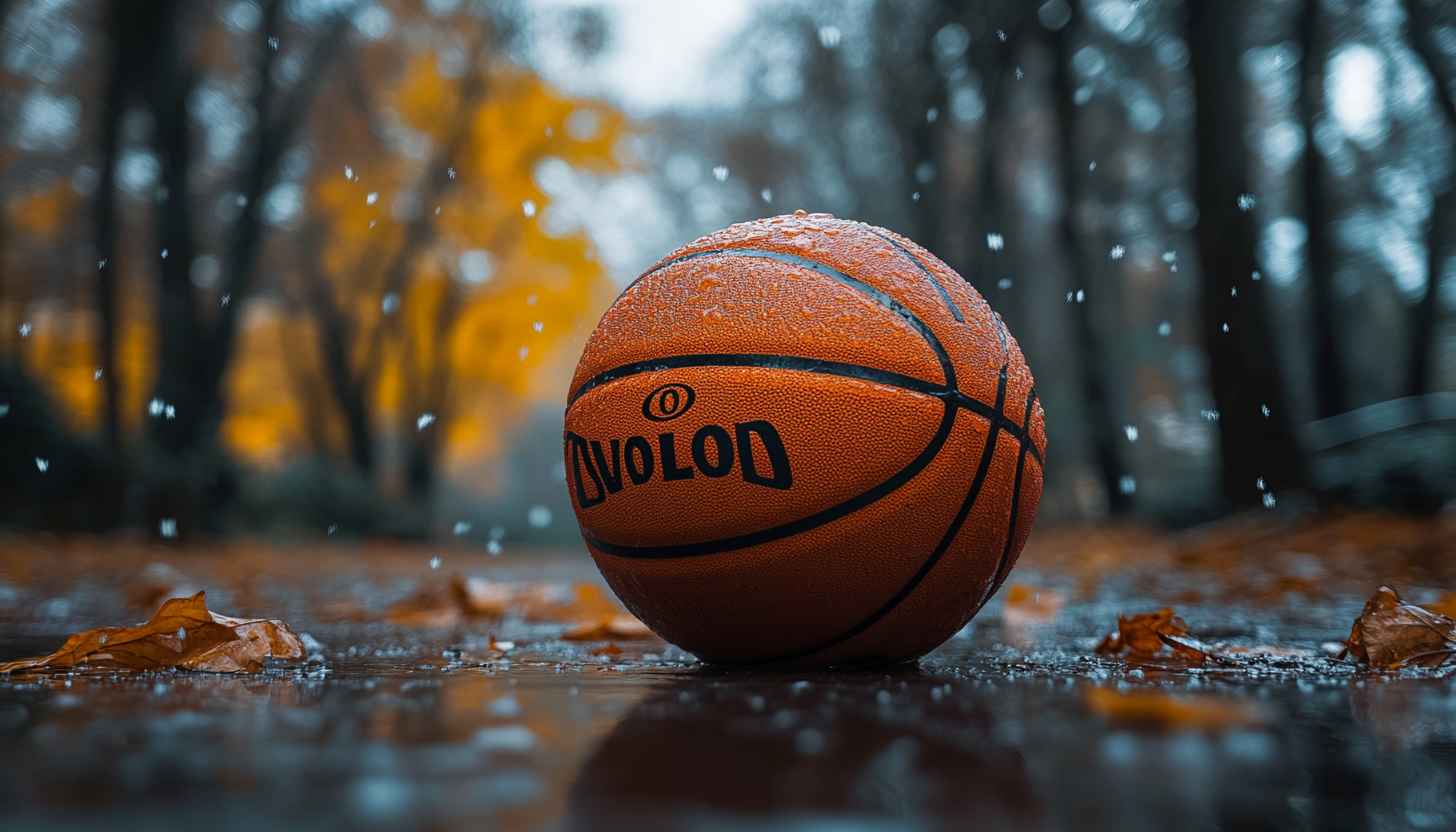 Basketball Wallpaper: Wet Ball on Ground Aesthetic Background