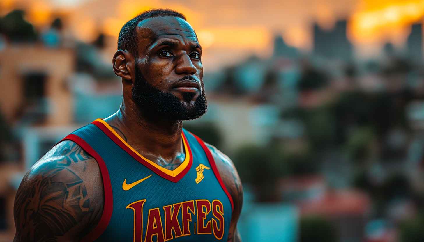 LeBron James Lakers Wallpaper, Basketball NBA Athlete Portrait Art