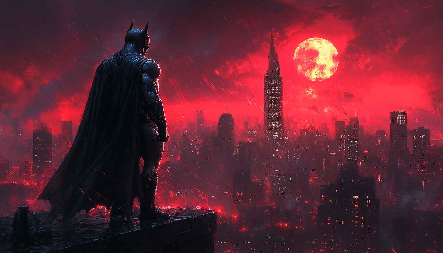 Batman Cityscape Wallpaper, Dark Knight, Gotham City Art