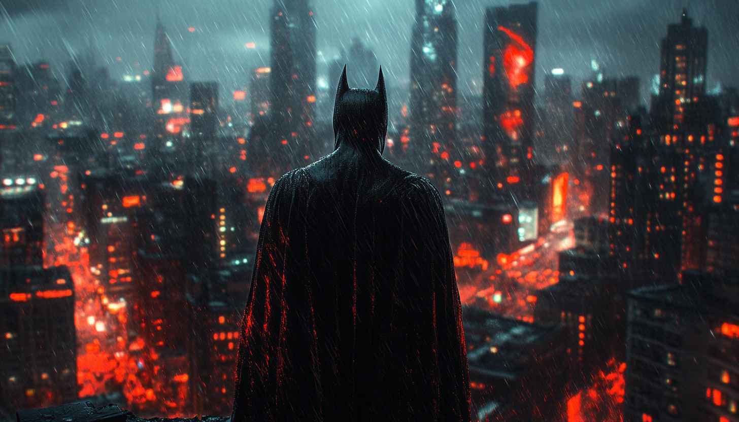 Batman Cityscape Wallpaper: Dark Knight Gotham City Night Rain