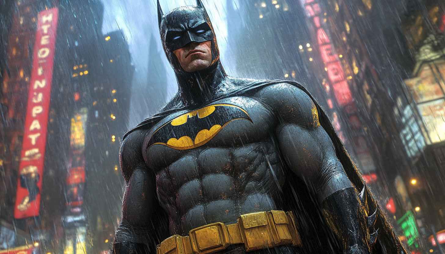 Batman Wallpaper: Gotham City Superhero Art, Dark Knight, Rainy Night