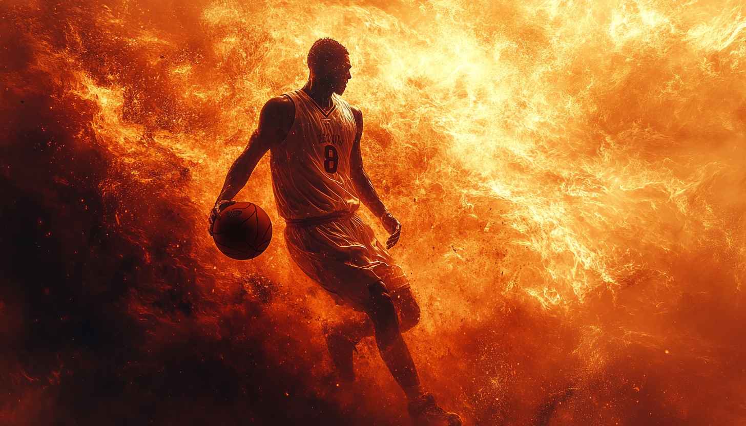 Basketball Player Fire Wallpaper Art, Sports Backgrounds HD