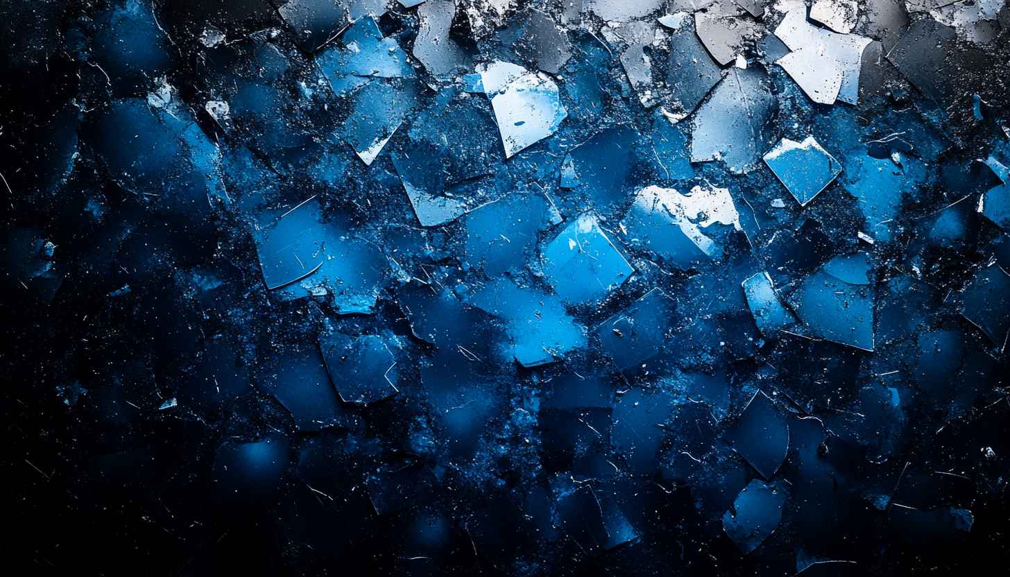 Abstract Blue Shattered Glass Wallpaper - Modern Art Texture