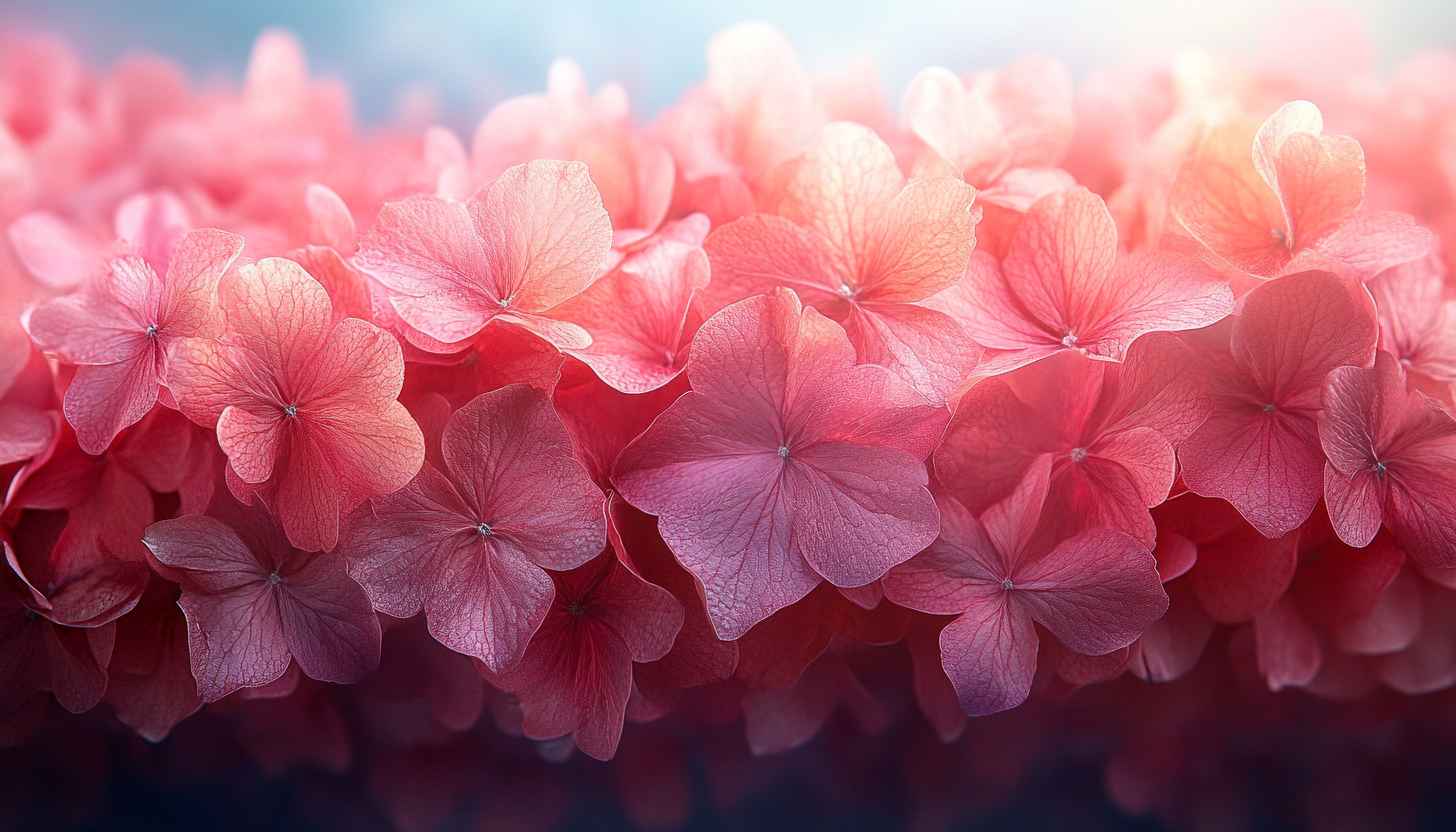 Pink Hydrangea Flower Wallpaper, Floral Spring Desktop Backgrounds
