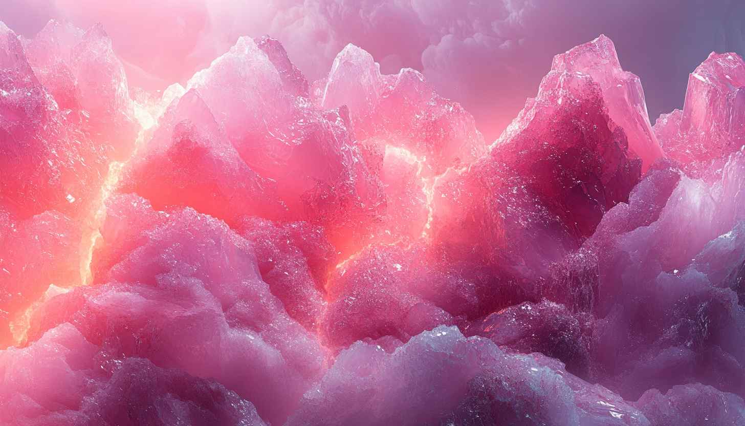 Rose Quartz Crystal Wallpaper | Pink Amethyst Gemstone Texture Background