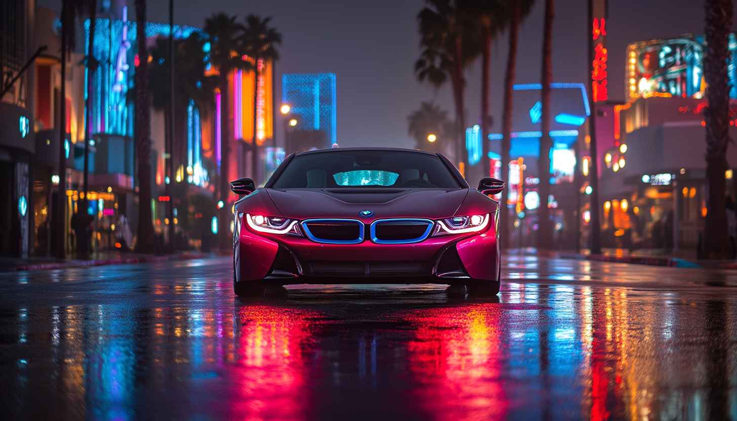 BMW I8 Car Wallpaper: Neon City, Automotive, Exotic, Luxury