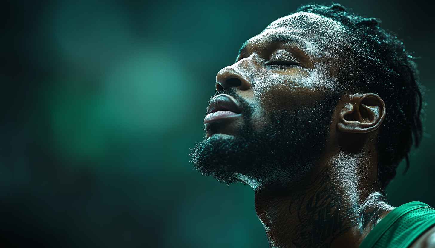 Basketball Player Wallpaper, Intense Focus, Sports Theme, Athlete Portrait