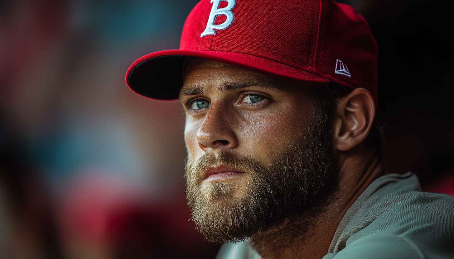 Baseball Player Wallpaper: Intense Focus, Sports Portrait, Bearded Athlete