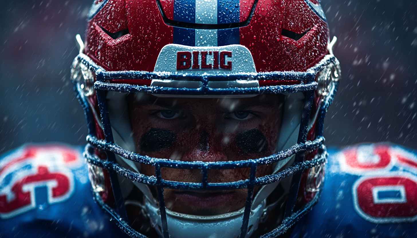 Intense Football Player Wallpaper in Rain, Game Day Ready