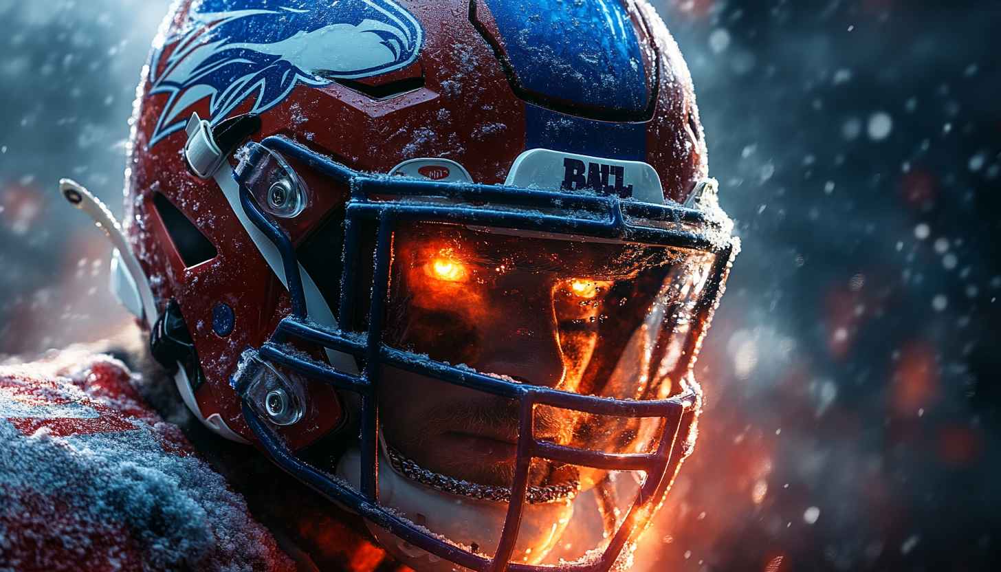 Buffalo Bills Wallpaper: NFL Football Helmet With Fiery Eyes