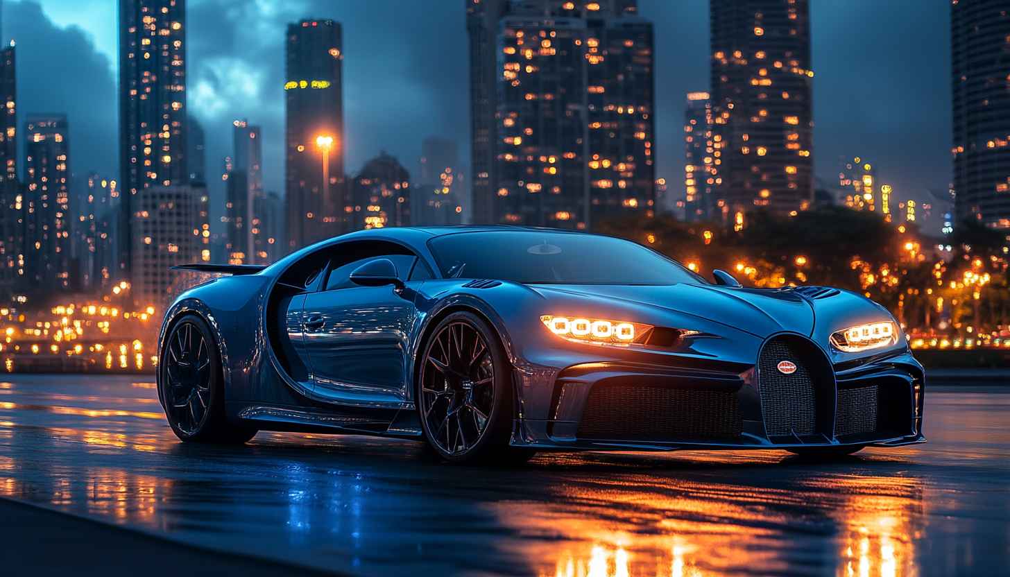 Bugatti Chiron Car Wallpaper, Sport Car Wallpaper, Cityscape Wallpaper