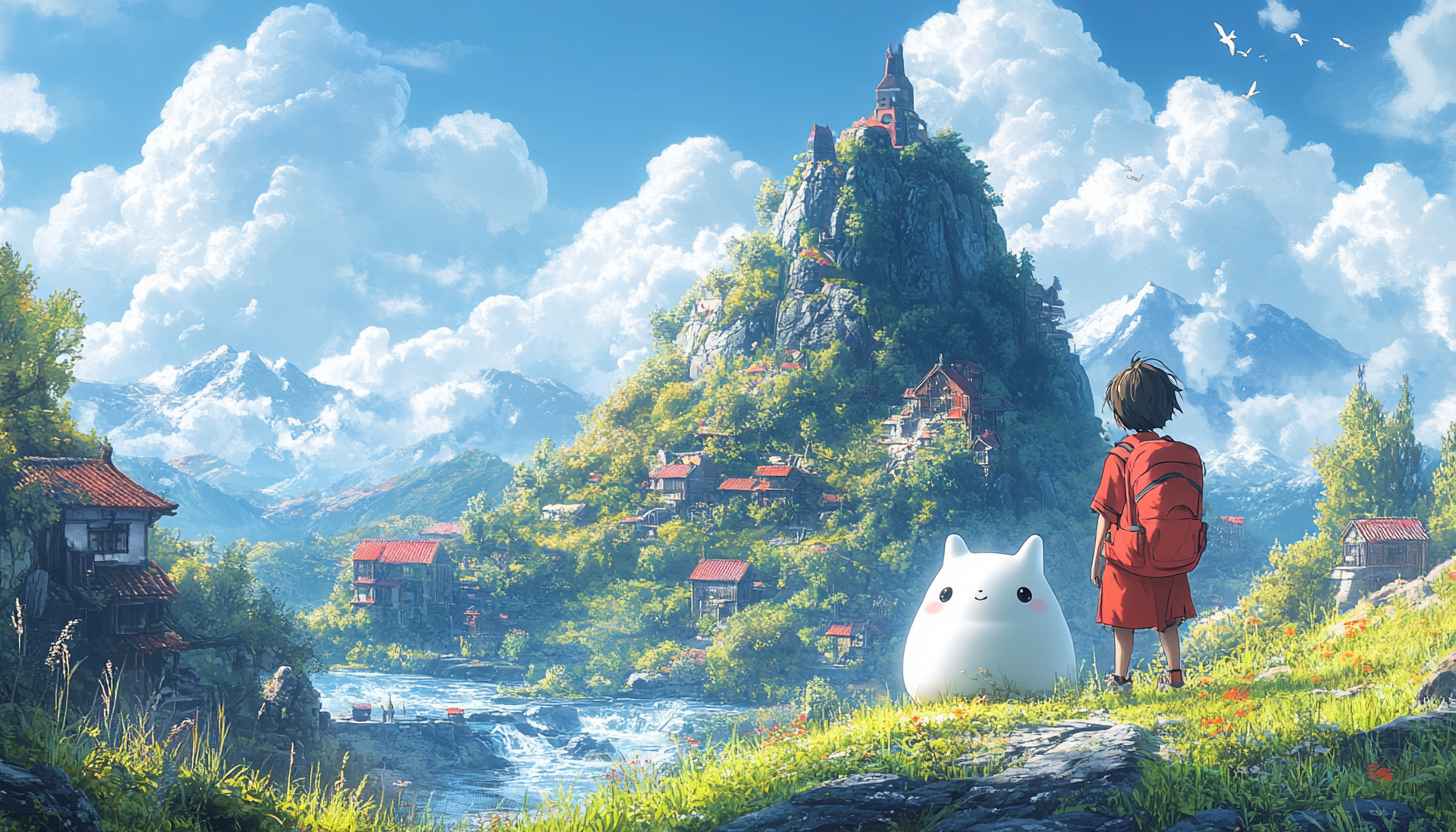 Anime Scenery Wallpaper, Fantasy Landscape, Cute Character, Desktop Background