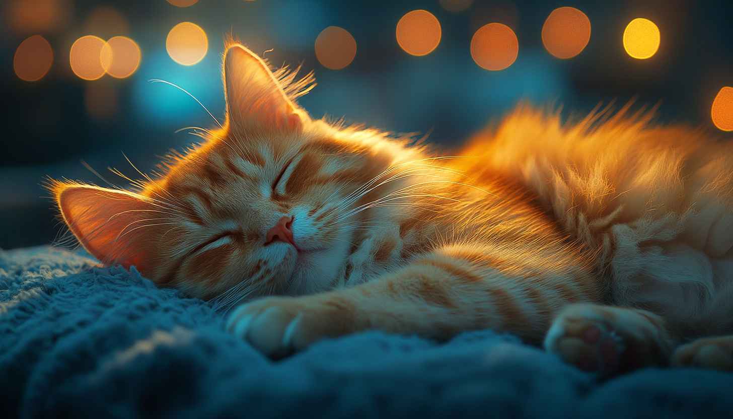 Cute Sleeping Cat Wallpaper: Cozy Kitten Images for Desktop