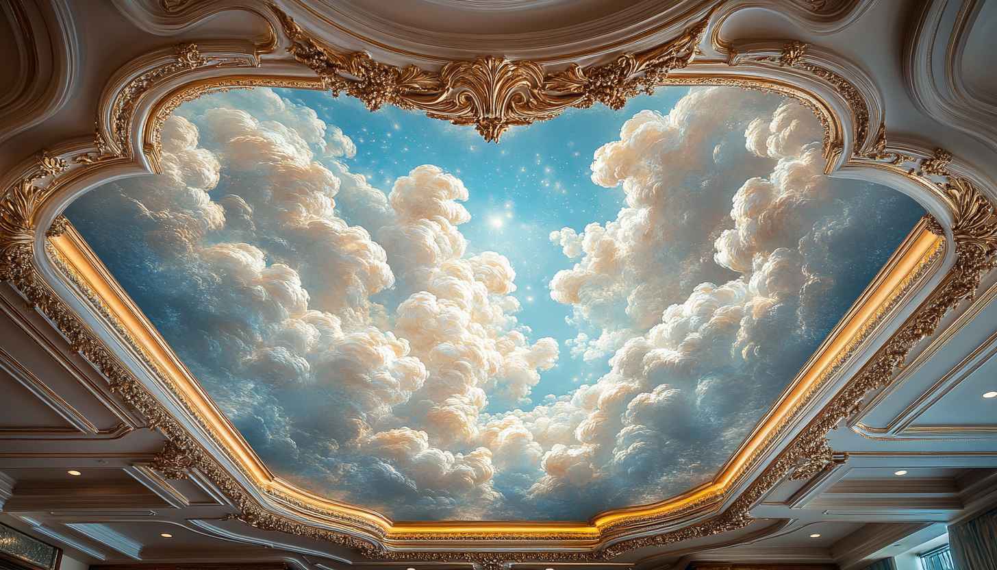 Sky Cloud Ceiling Wallpaper, Decorative Art, Room Decor, Aesthetic Wallpaper