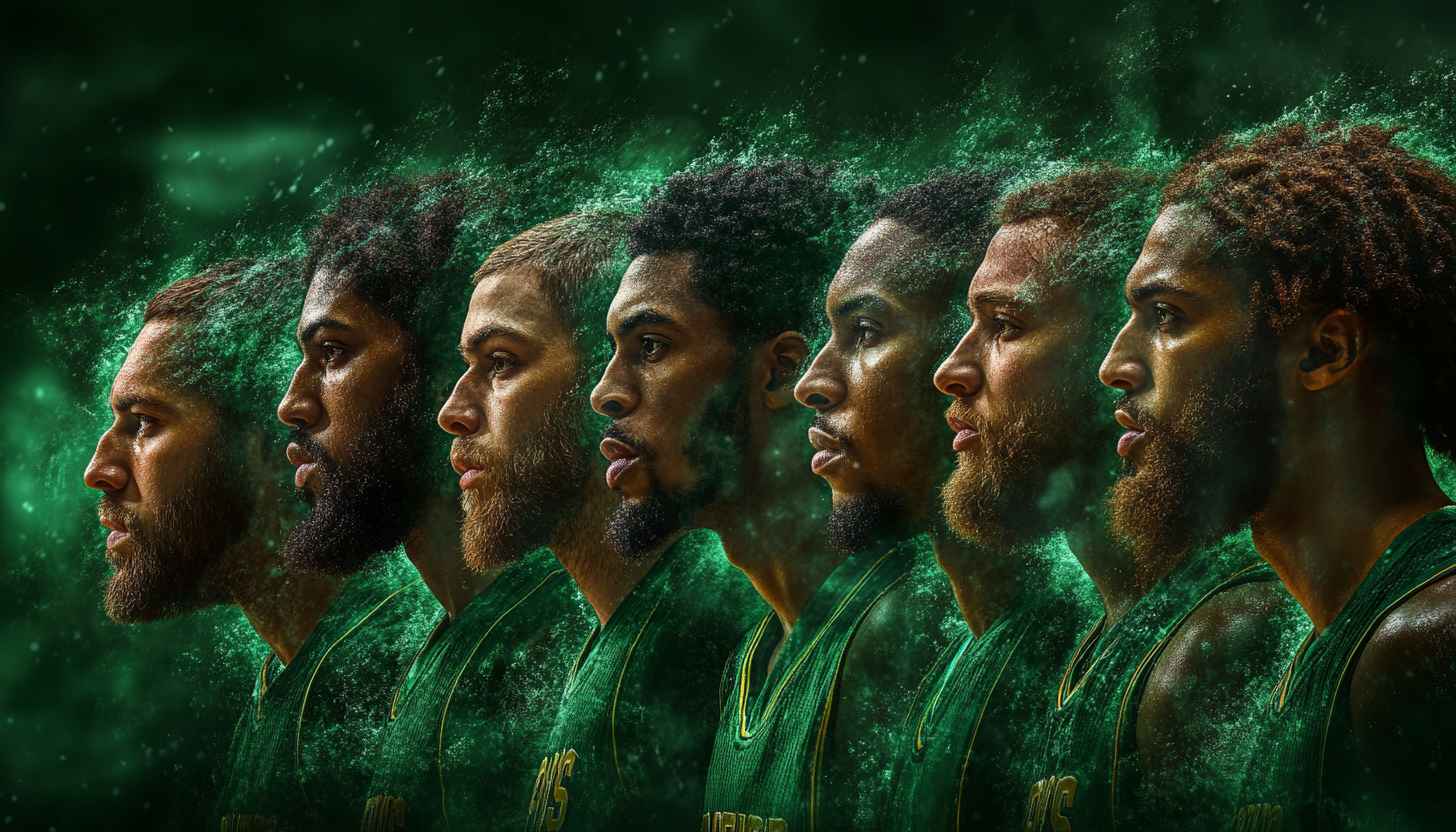 Boston Celtics Basketball Team Player Green Background Sports Wallpaper