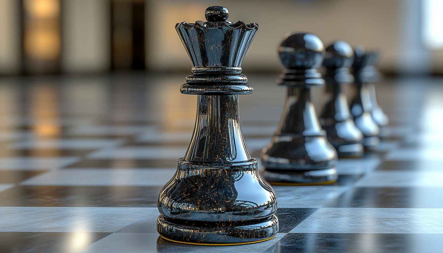 Chess Wallpaper: Queen and Pawns in 4K Resolution