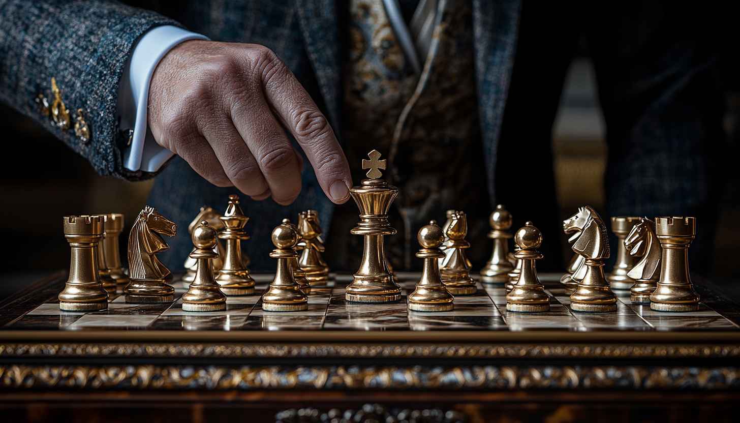 Chess Wallpaper: Golden Pieces, Strategy Game, Chessboard, 4k Wallpaper