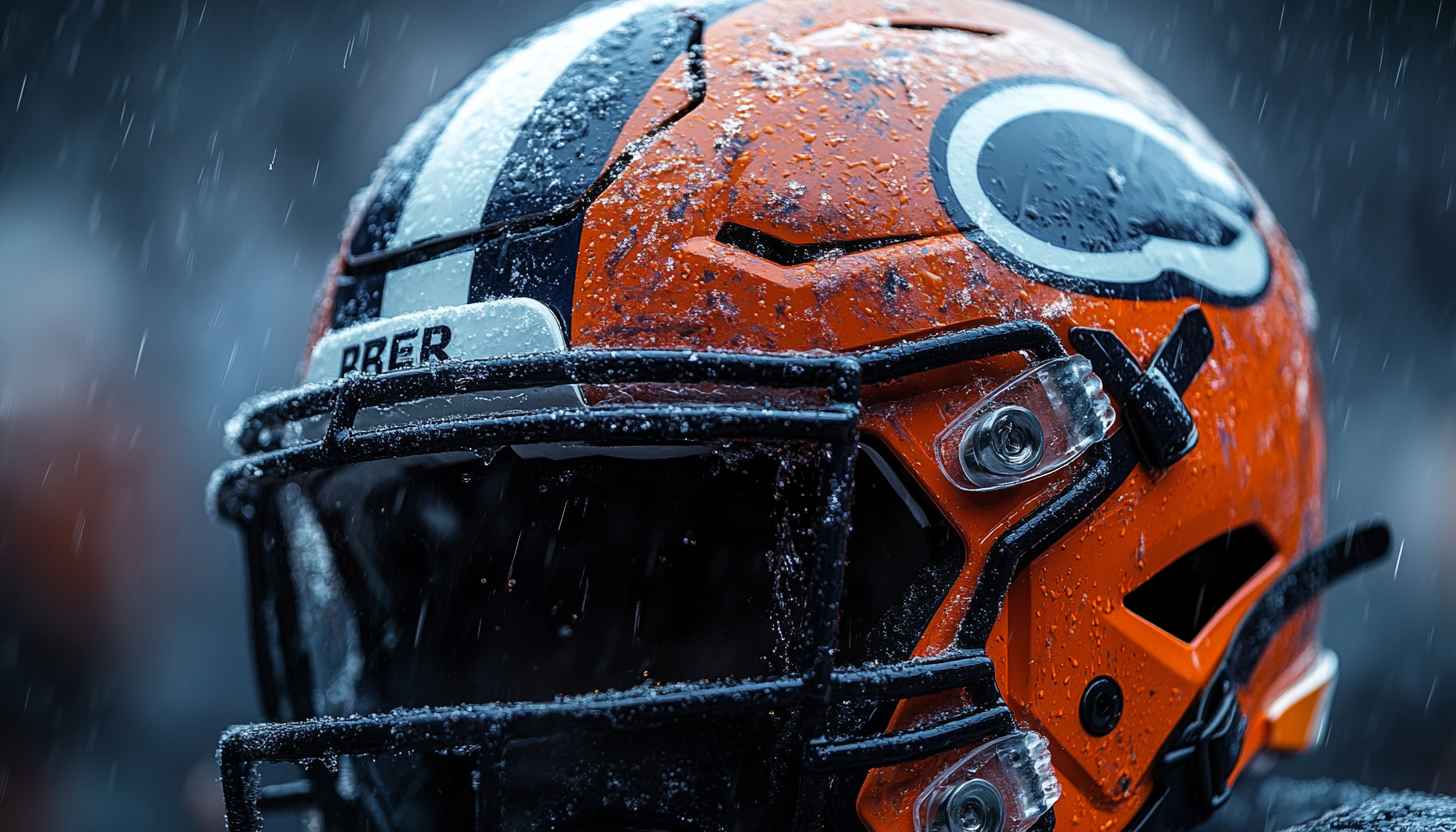 Chicago Bears Football Helmet Wallpaper, Sports Team, Rainy Game