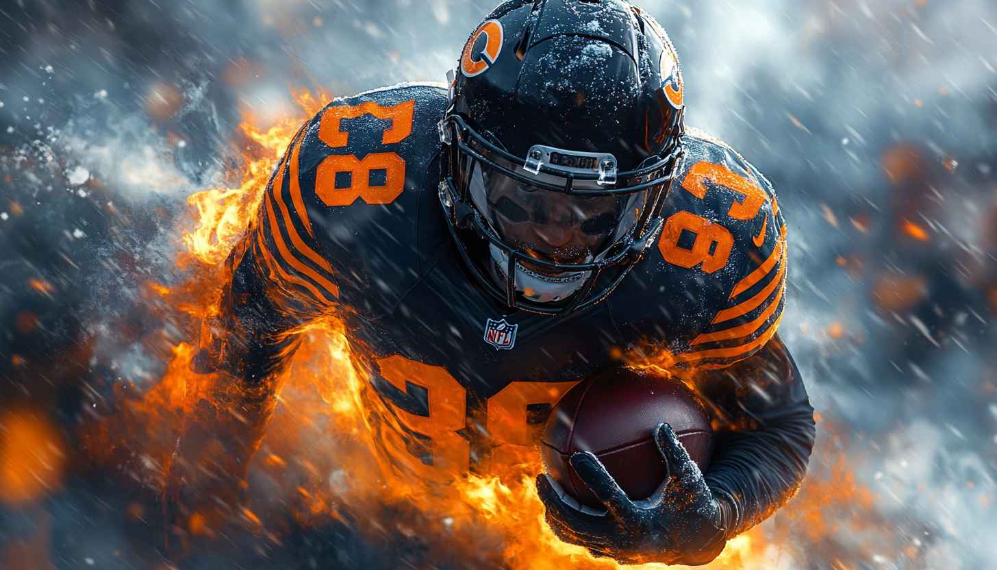 Fiery Football Wallpaper: Dynamic NFL Sports Action