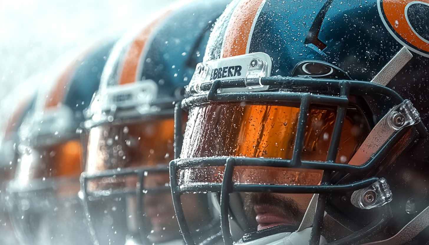 Chicago Bears Football Helmet Wallpaper, Sports Theme, 4K