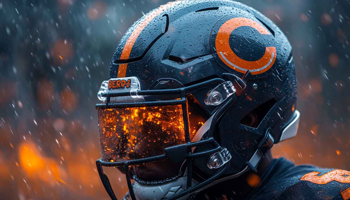 Chicago Bears Helmet Wallpaper, NFL Football Sports Backgrounds