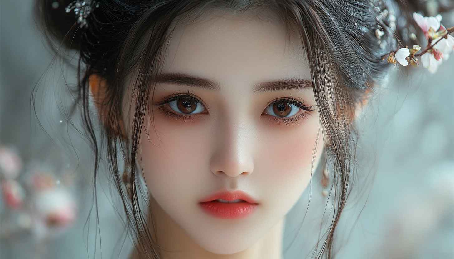 AI Generated Girl Face Wallpaper, Beautiful Woman Portrait