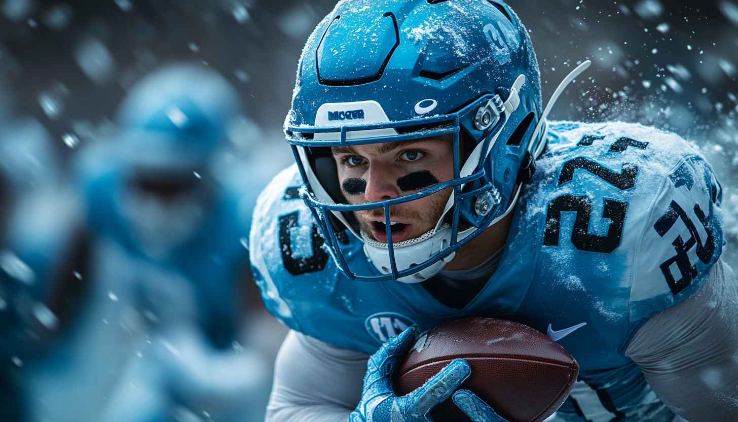 Football Player Wallpaper: American Football in the Snow 4K