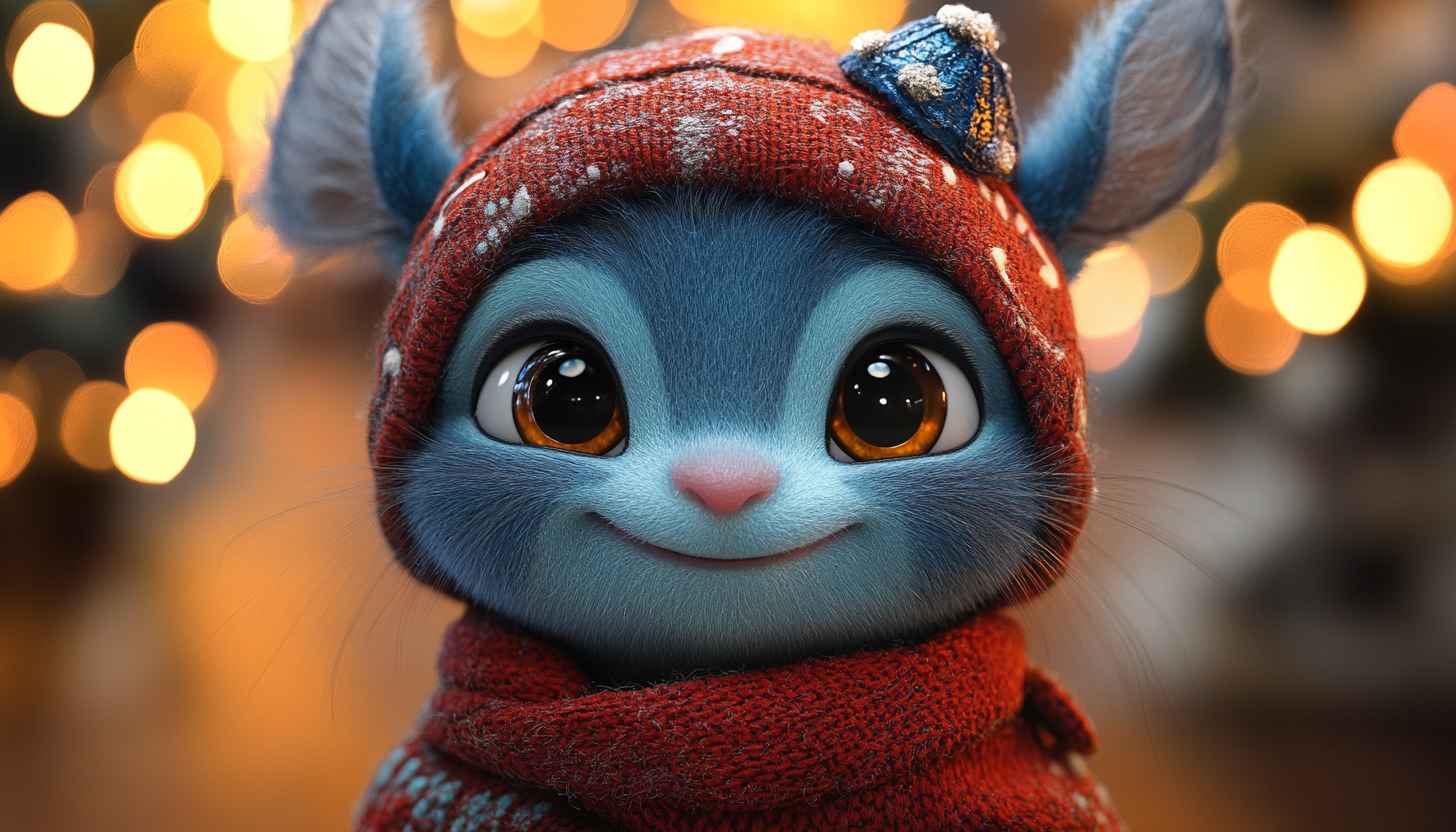 Cute Cartoon Cat Wallpaper, Christmas Theme, Festive Season Wallpaper